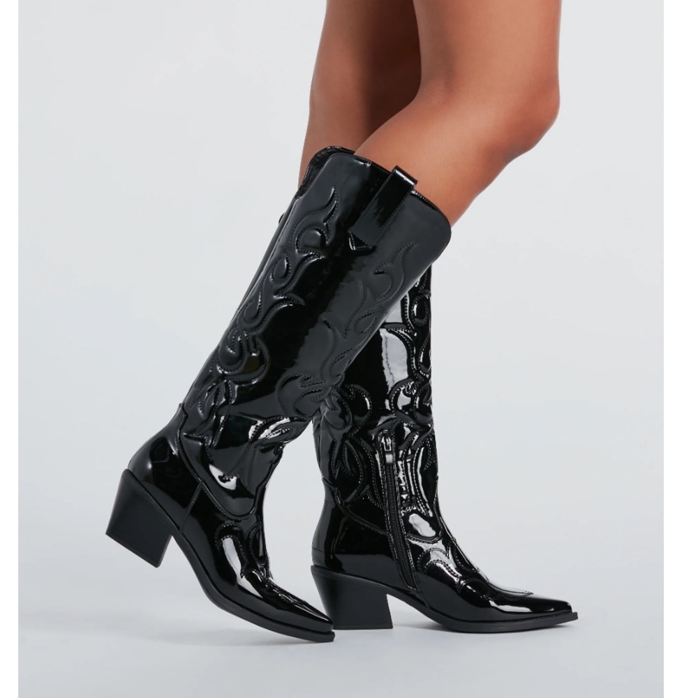 Giddy Up Gorgeous Patent Western Boots